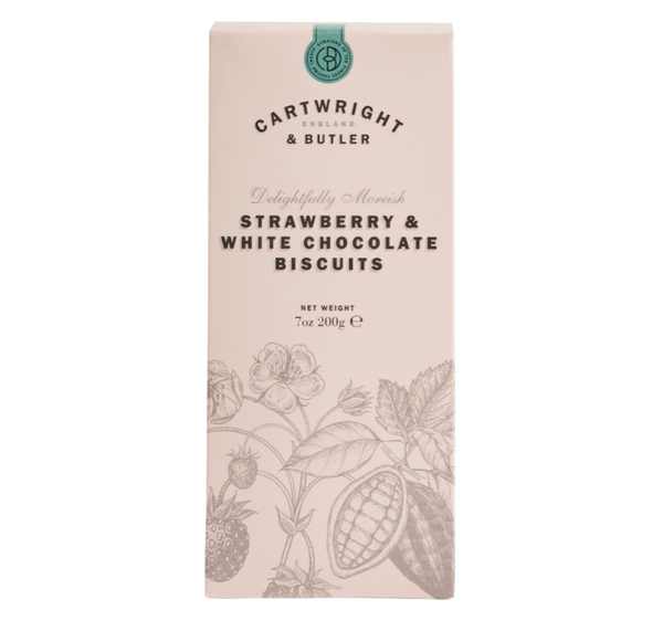 Cartwright & Butler Strawberry and White Chocolate Biscuits in Carton 200g