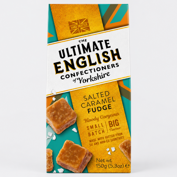 The Ultimate English Confectioners of Yorkshire Salted Caramel Fudge Carton 150g