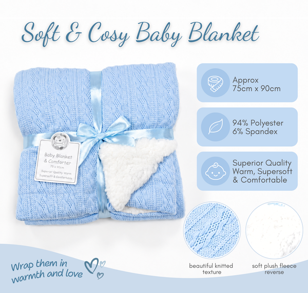 Baby Blue Baby Blanket 75x90 cm