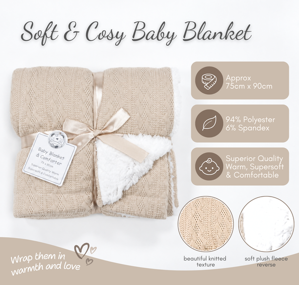 Taupe Baby Blanket 75x90 cm