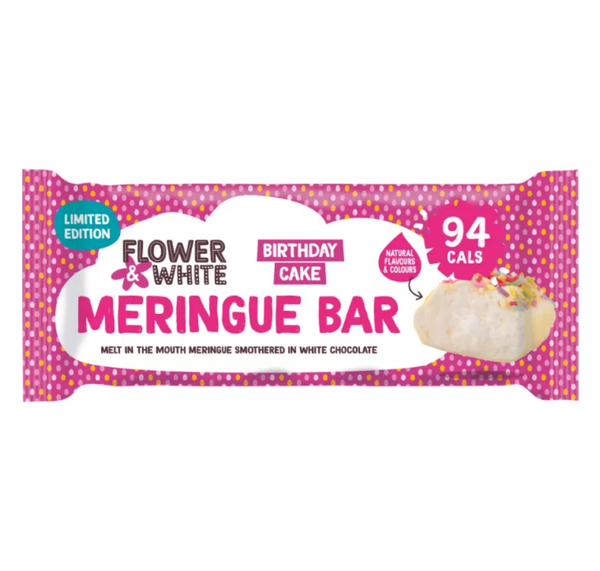 Flower & White Birthday Cake Meringue Bar (20g)
