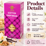 Reids of Caithness Vanilla & Walnut Scottish Shortbread 150g - 12 Individual Boxes (Bulk Pack)