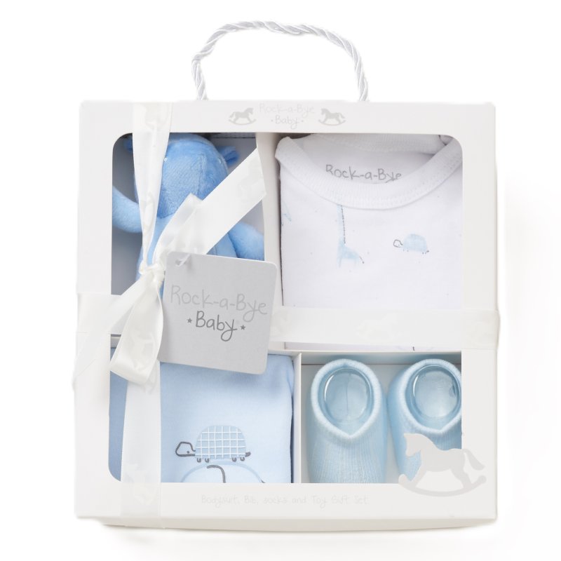 4 Piece Sky Blue Luxury Baby Gift Set (Baby Boy)