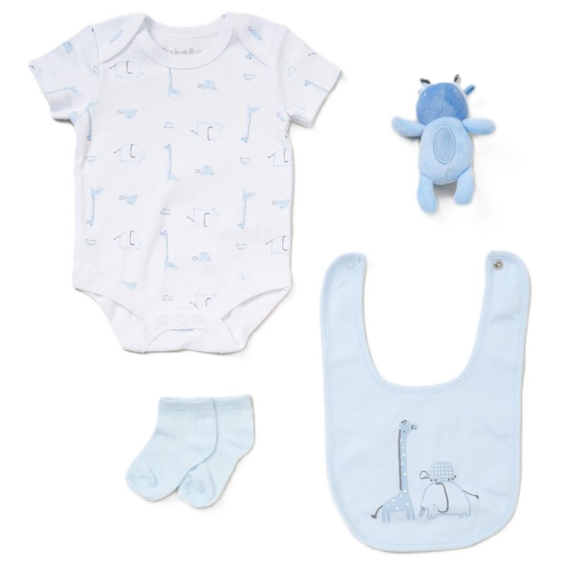 4 Piece Sky Blue Luxury Baby Gift Set (Baby Boy)