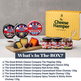 Luxury cheese hamper with chutneys, crackers, and artisan truckles