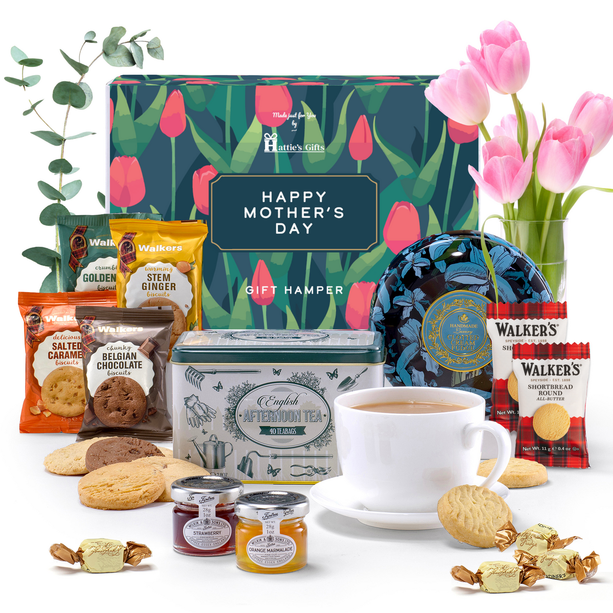 Mother's Day Deluxe Tea Hamper with Clotted Cream Fudge