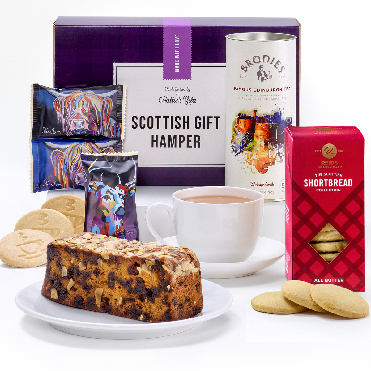 Scottish Dundee Cake and Tea Hamper