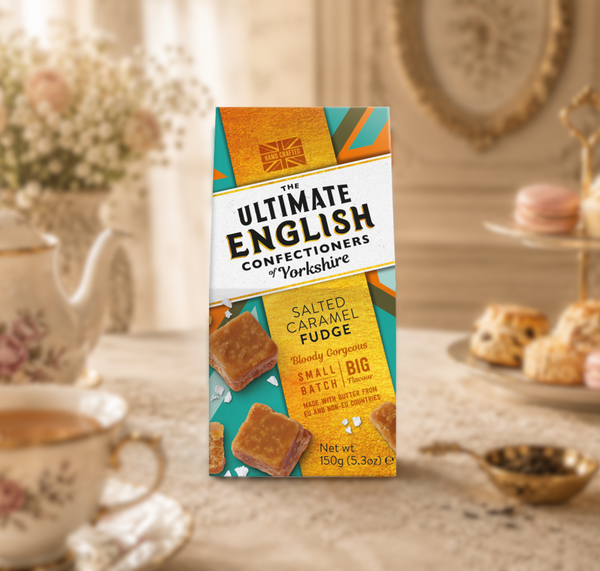 The Ultimate English Confectioners of Yorkshire Salted Caramel Fudge Carton 150g