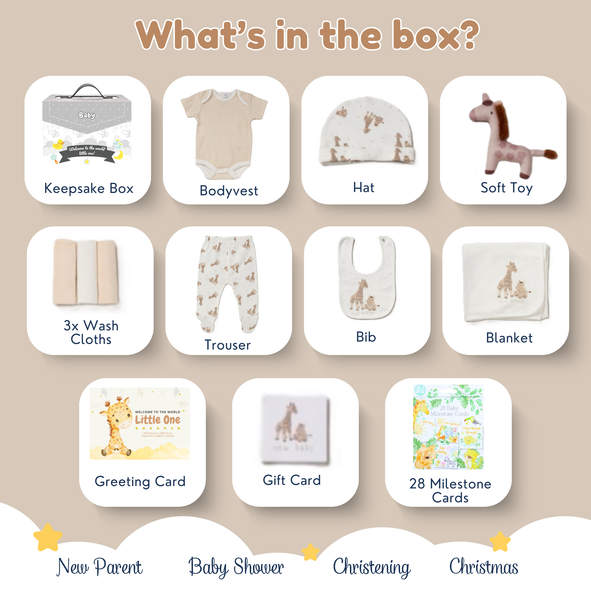 Newborn Baby Hamper - Giraffe Gender Neutral Theme (12 Piece Set)