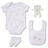 4 Piece White Luxury Baby Gift Set (Unisex)