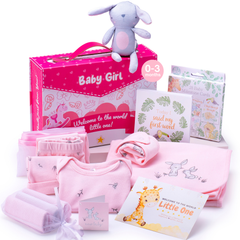 Baby Girl Bunny Gift Set for Newborns to 6 Months (12 Items)