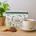 New English Teas English Garden 40-bag tin tea product feature shot for gourmet tea lovers